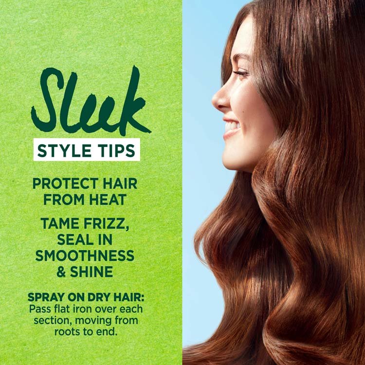 Garnier Sleek & Shine Flat Iron Perfector Straightening Hair Mist Style tips